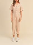 Indian Pink Washed Utility Jumpsuit