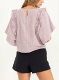 Ruffle Sleeve Boxy Top