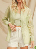 Sheer Oversized Top With Cami