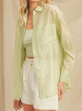 Sheer Oversized Top With Cami