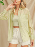 Sheer Oversized Top With Cami