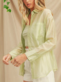 Sheer Oversized Top With Cami