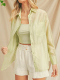 Sheer Oversized Top With Cami