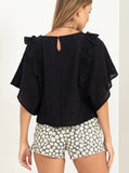 Ruffle Sleeve Boxy Top