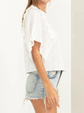 Ruffle Sleeve Boxy Top
