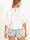 Ruffle Sleeve Boxy Top