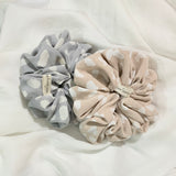 Fluffy print jumbo scrunchie
