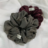 Silky jacquard jumbo scrunchie