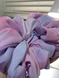 Fluffy print jumbo scrunchie