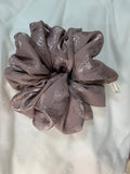 Silky jacquard jumbo scrunchie